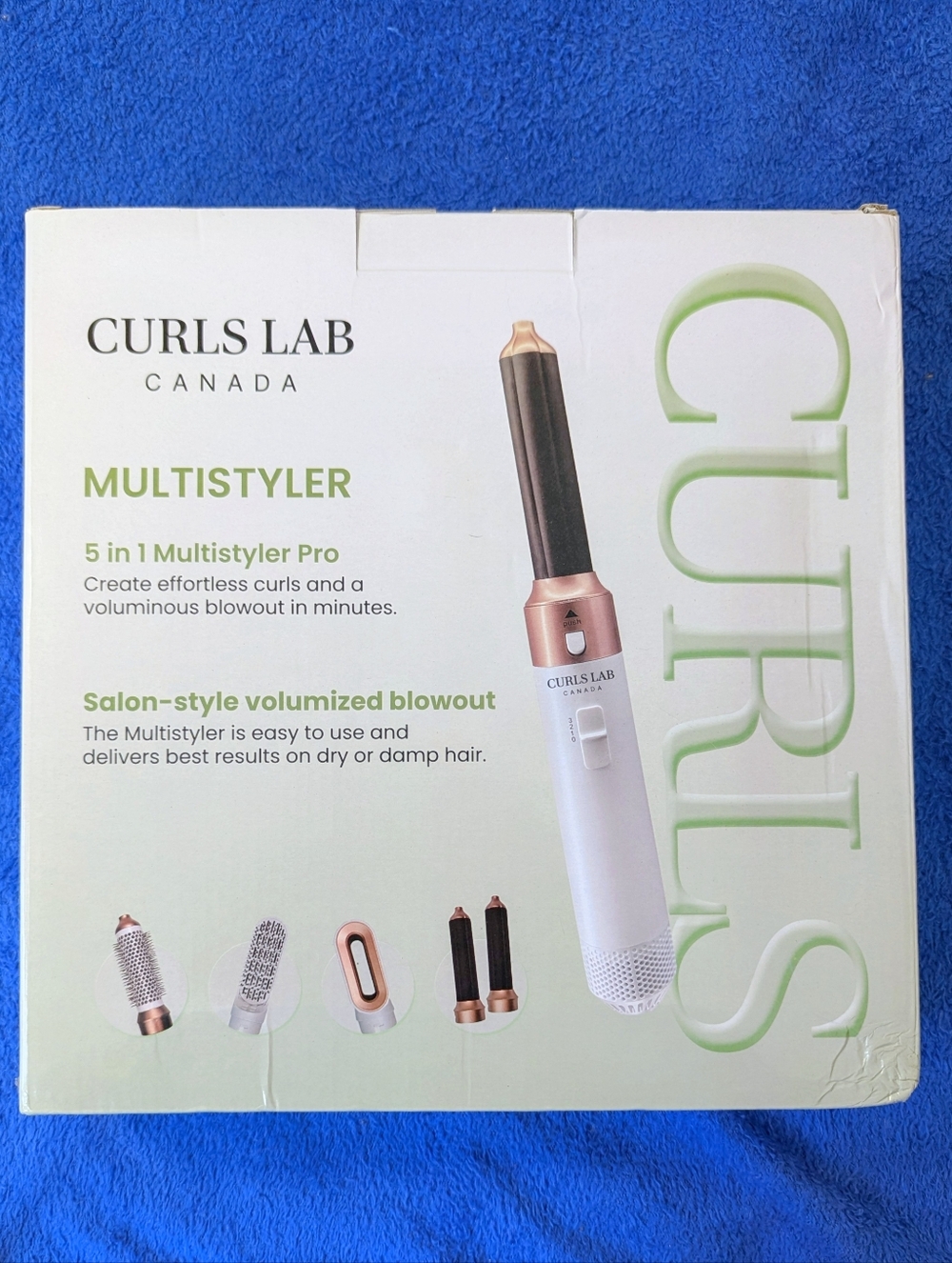 Curls Lab Multistyler 5-in-1 Hair Styler in White and Royal Gold
